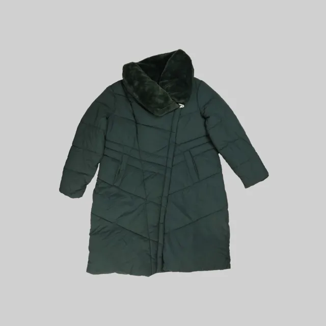 Cappotto con colletto in pelliccia sintetica Monsoon Beverley verde taglia UK XL