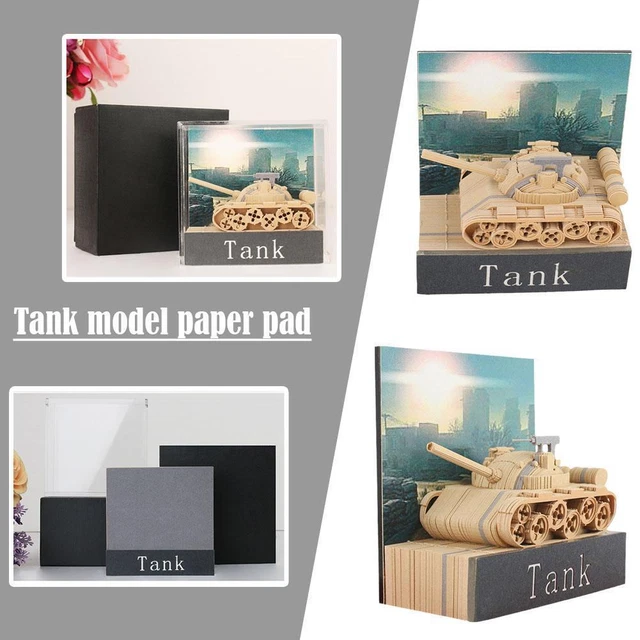 Tank model three-dimensional paper carving pad Desktop Ornaments Gift J6I2