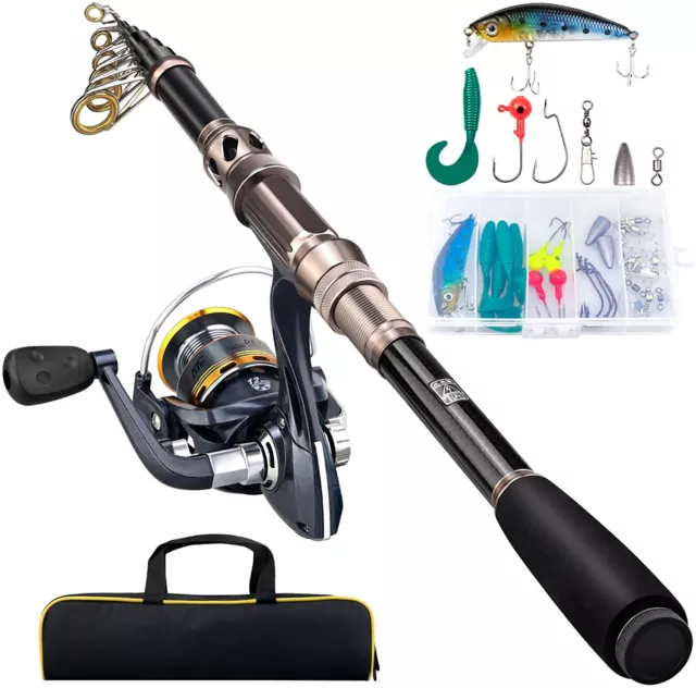 FISHING ROD AND Reel Combos Set,Telescopic Fishing Pole with