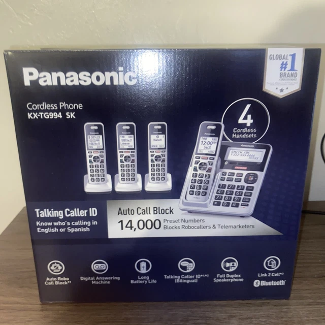 PAQUETE DE 4 teléfonos inalámbricos Panasonic KX-TG994SK DECT 6.0
