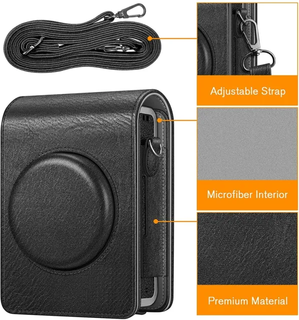 Protective Case for Fujifilm Instax Mini EVO Camera Leather Bag Cover with Strap 2