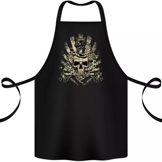 Tattoo Skull Snake Tattooist Biker Gothic Cotton Apron 100% Organic