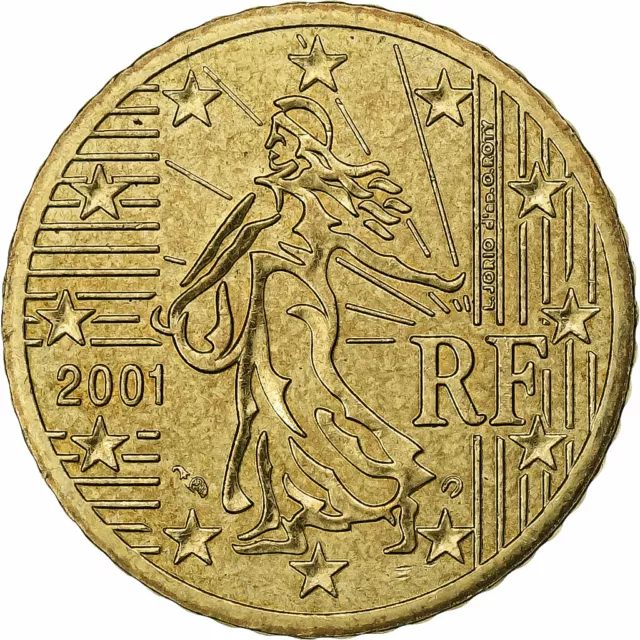 [#1250647] Frankreich, 50 Euro Cent, 2001, Paris, UNZ+, Messing, KM:1287