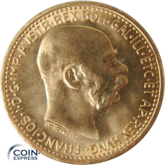 ÖSTERREICH 10 Kronen Goldmünze 1912 Franz Joseph I Austria