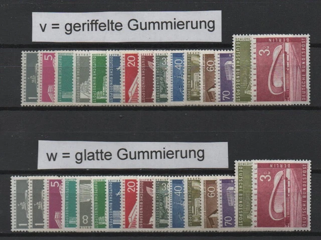 Berlin 140 - 54 Berliner Stadtbilder in geriffelter und glatter Gummierung **