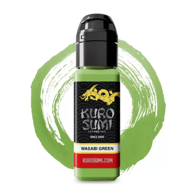 KURO SUMI Tattoo Ink ● WASABI GREEN ● 44ml (1.5oz) ● Australian Distributors