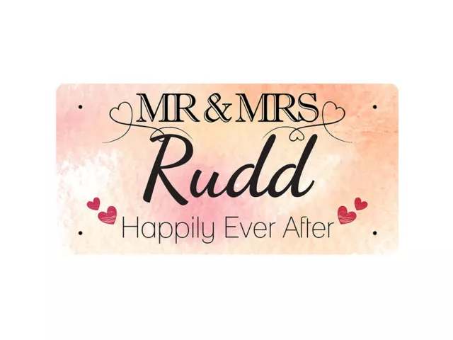 Mr & Mrs Rudd - Happily Ever After - Metal Sign