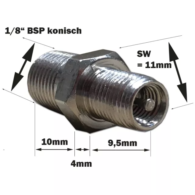 Kfz Prüfventil Füllventil Autoventil Ventileinsatz 1/8" Außengewinde Vg8 AGR 2