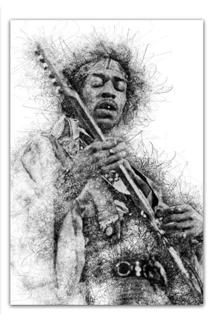 Jimi Hendrix Sketch Poster  Band Of Gypsys Axis Bold As Love