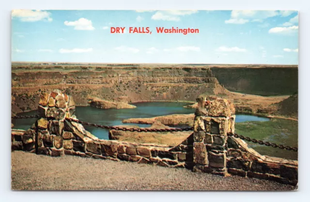 Dry Falls Sun Lakes State Park Coulee  Washington WA UNP Chrome Postcard G16