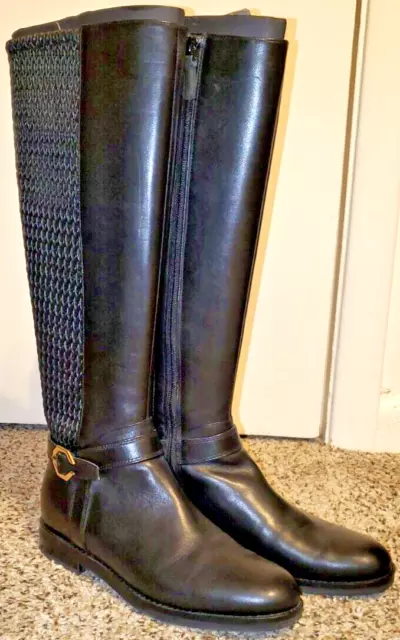 COLE HAAN WOMENS Black Fashion Boots Size 7B Round Toe Knee Height ...
