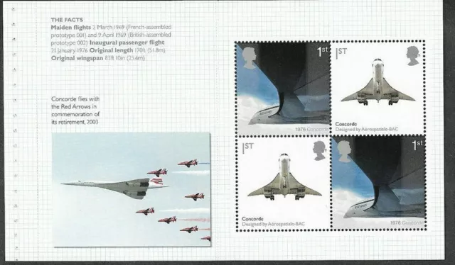 Concorde-Aviation-Great Britain Booklet pane 4 x  Ist Class mnh stamp