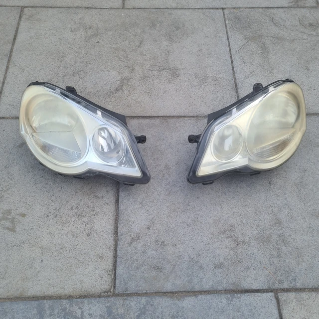 VW Polo Headlights Mk4 9N3 Hatchback 2005-2010 Chrome Inner Headlamps 1 Pair