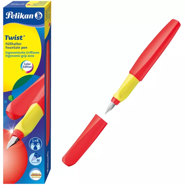 Pelikan Füller Twist Füllhalter Schulfüller Federhalter Patrone M Korallen Rot