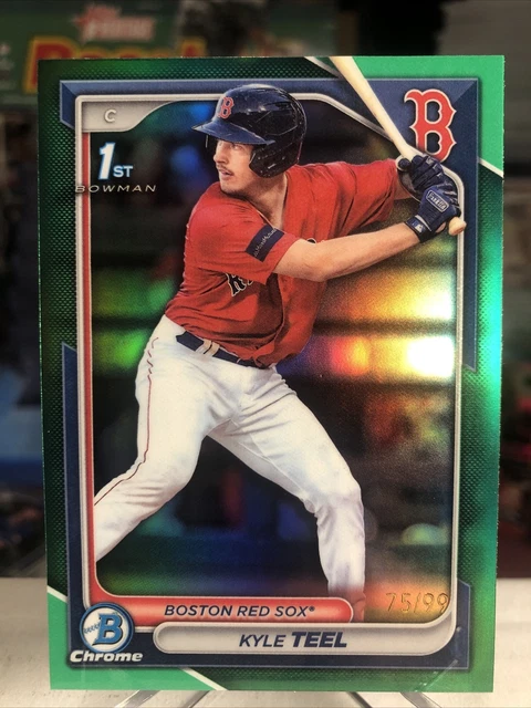 Teel Rookie Card KYLE TEEL 2024 Bowman Chrome 1st True Green Refractor Rookie RC SSP /99 ...