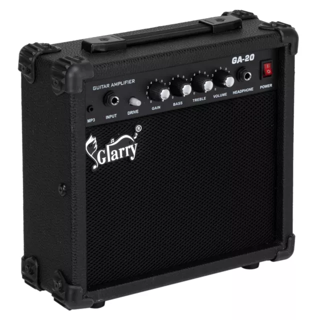 Glarry 20W Electric Bass Guitar Amp Combo Amplifier Speaker High Quality Black