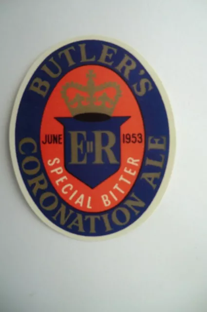 Mint Butler's June 1953 Coronation Ale Special Bitter Brewery Beer Bottle Label