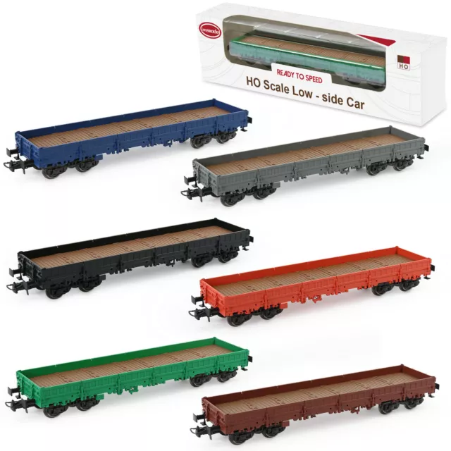 Evemodel Trains C8764 HO Gauge 1:87 40' Low-side Car Model Wagon Painted