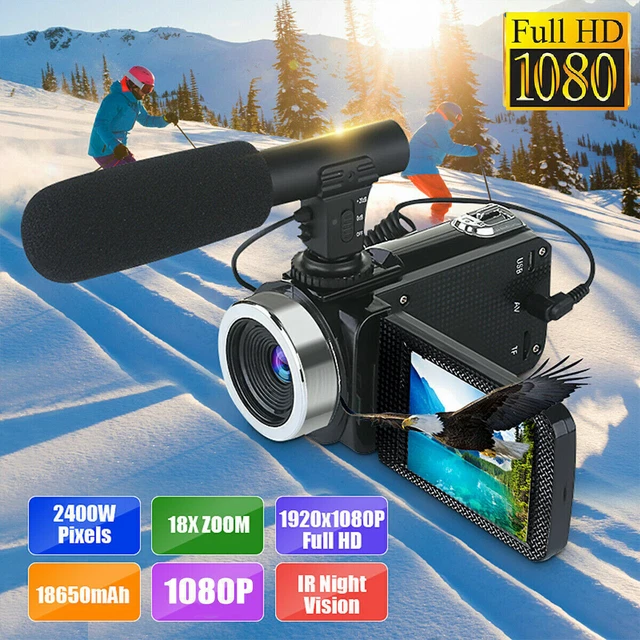 Mini Full HD 1080P 24MP 18X Zoom 3'' LCD Digital Camcorder Video HDMI Camera Mic