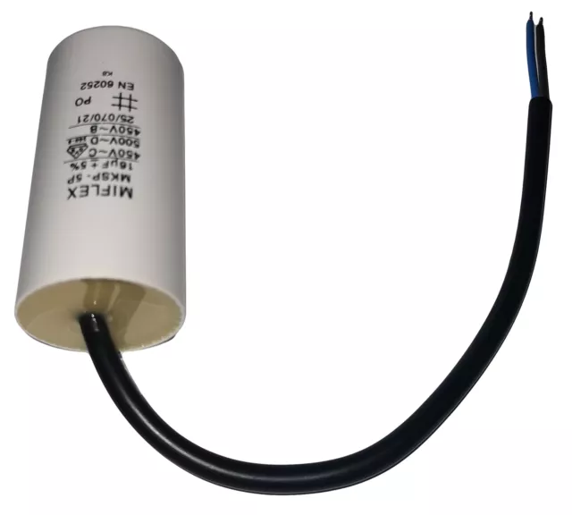 Condensateur moteur de démarrage/permanent 16µF 16uF 450V à fils câble MKSP-5P 3