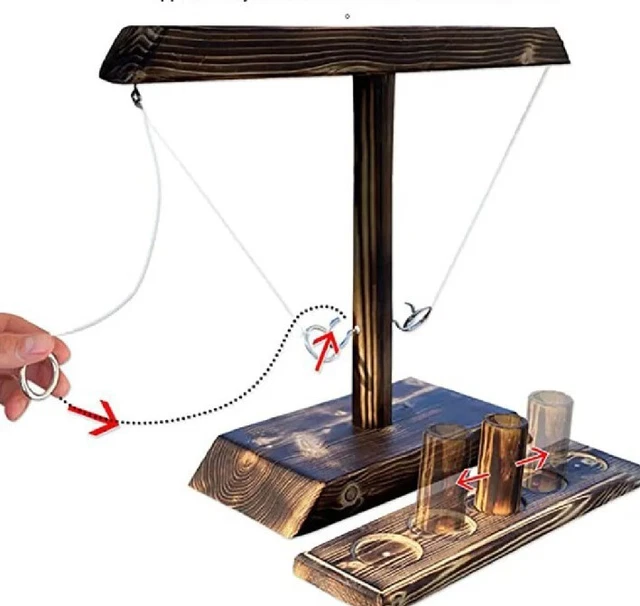 JEU DE LANCER D Anneaux En Bois Deluxe, Ring Toss, Jeux A Boire