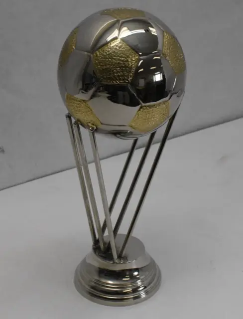 Replica Soccer Trophy 15" Tall Prize Tournament MVP WInner Silver & Gold Ball