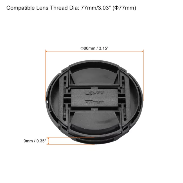 2 Stck. Center Pinch Front Objektiv Abdeckung Staub Kamera Objektiv Kappe für 77 mm Gewinde Objektiv 2