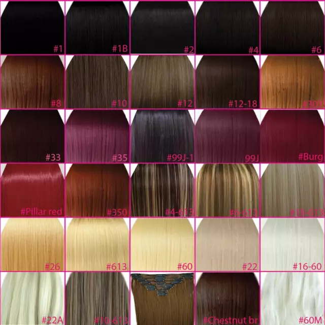 20" HIGHLIGHTS Clip In Hair Extensions STRAIGHT 8pcs 50g - CHOOSE COLOUR