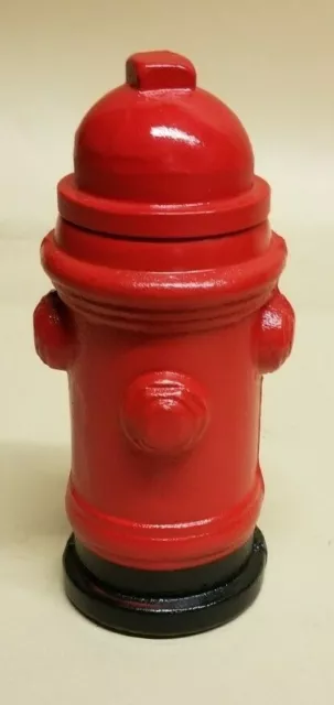 Cast Iron Red and Black Fire Hydrant Ashtray with lid 6 1/2 inch
