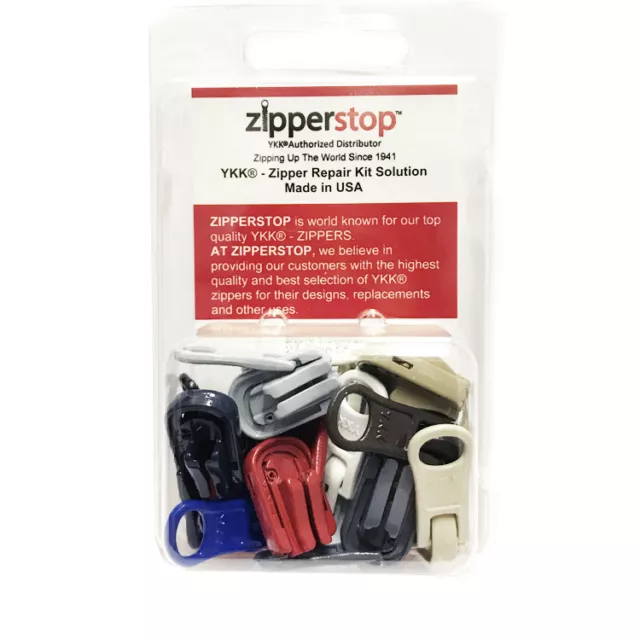 ZIPPER REPAIR KIT Solution YKK #5 Molded Reversible Fancy Pulls Vislon  sliders £10.98 - PicClick UK