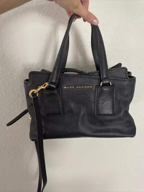 Marc Jacobs M0015021 Women's Pebbled Leather Handbag With Sling, Black:  Handbags