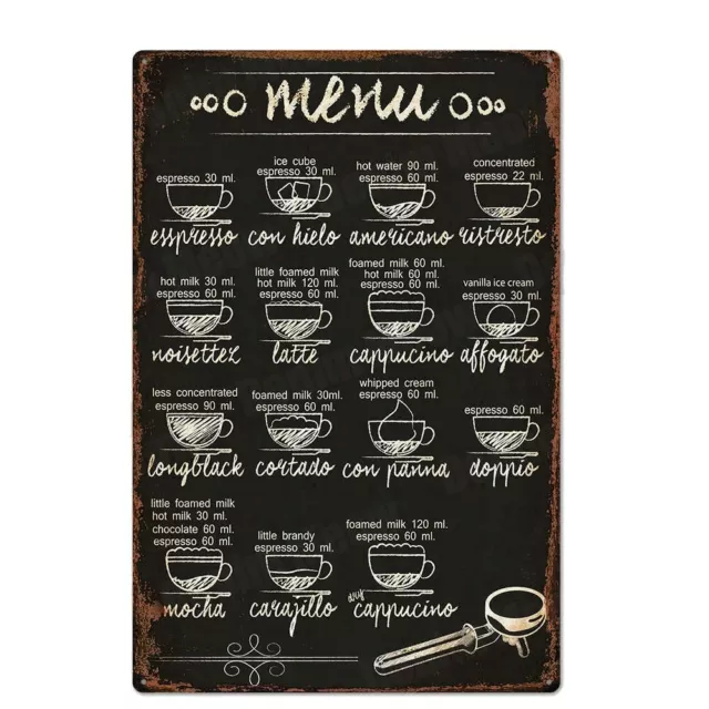 Vintage Señal de Metal Café Póster Decoración Pared Para Hogar BAR Cocina 3