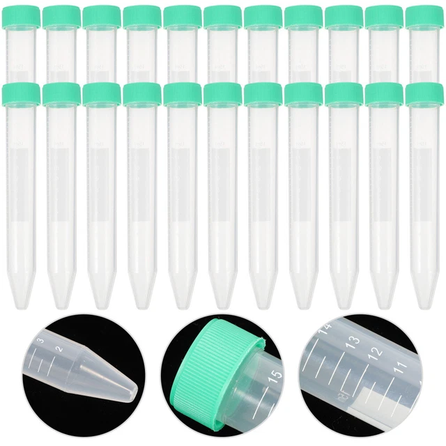 50 Pcs Test Tube Beaker Graduated Cylinder Centrifuge Tube Test Tubes Lids Vial