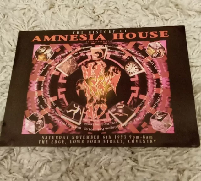 Rave Flyer AMNESIA  HOUSE A5 FOLD OUT EXCELLENT CONDITION JUNGLE FLYERS