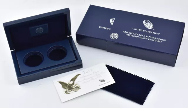 2012 American Eagle SF Two Coin Silver Proof Set Empty Box w/ COA