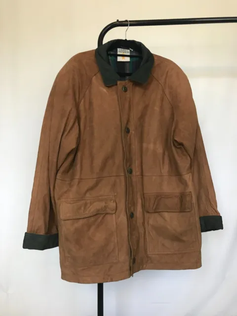 Merit Awards Genuine Leather Suede Jacket Coat Men’s + Flannel Lining + Cuffed