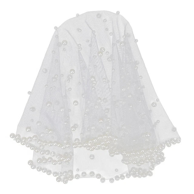Velo per perle da sposa pizzo gioielli per capelli per la sposa velo da sposa corto bianco