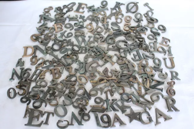 Konvolut Alte Bronze-Buchstaben Gut 2 Kilogramm Metall-Buchstaben #10575