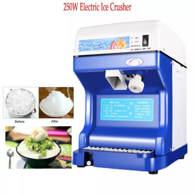 120kg/H Commercial Electric Ice Shaver Crusher Snow Cone Maker Machine 250W