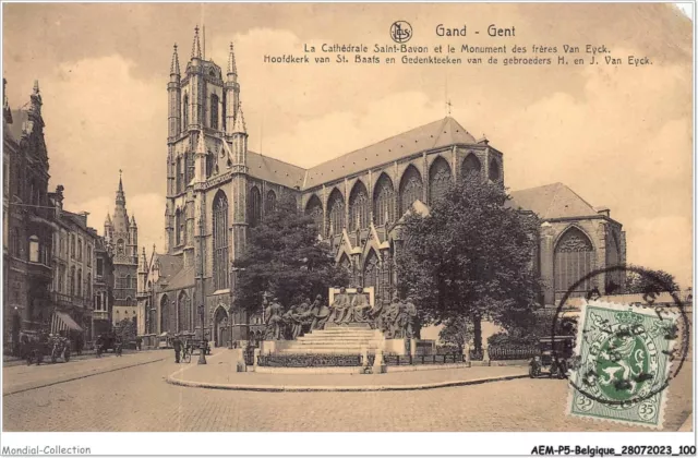 AEMP5-BELGIQUE-0431 - GAND - la cathédrale saint-bavon et le monument des fr�