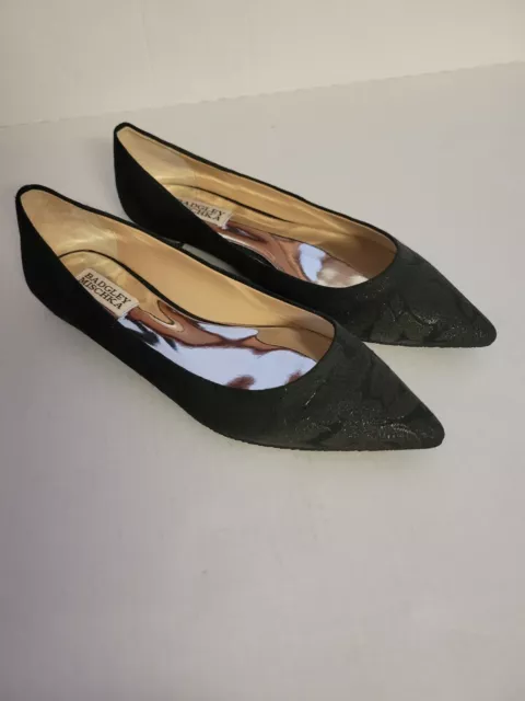 Badgley Mischka Women’s  Black  Pointed Ballet Flats, Size 7.5