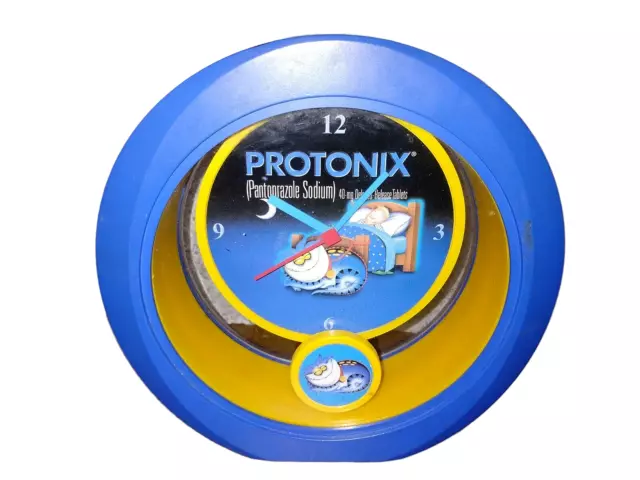 Protonix Injection IV Blue Monster Pharmaceutical Medical Plastic Desk Clock  6"
