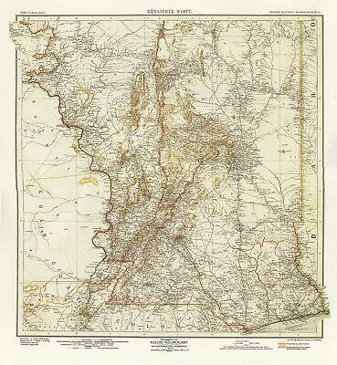 Südliches Blatt Daho Gold Coast Colony Kpong Togo See Lome Kolonialatlas 103