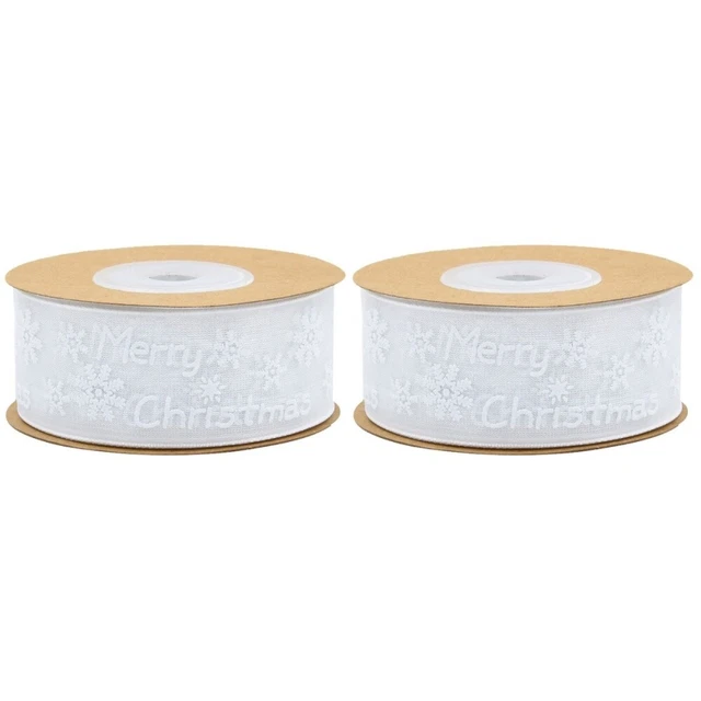 2 Rollen von 20m Weihnachten Ribbon Festliche Party Dekor Geschenk Verpackung