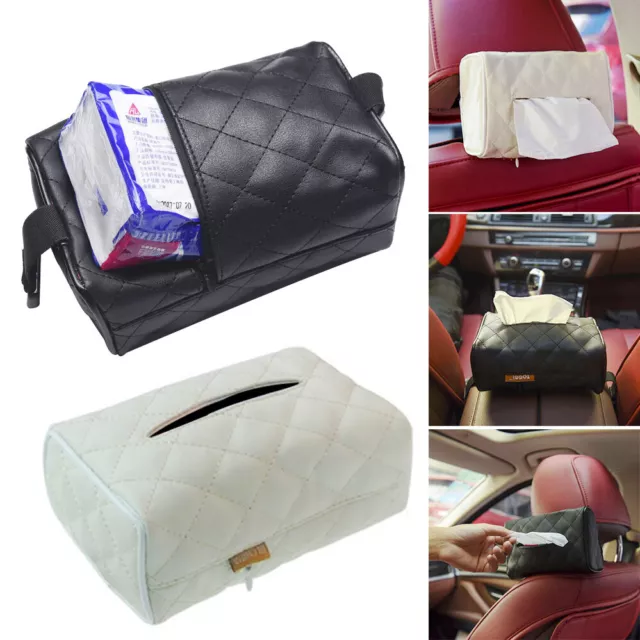 Cover Home Table Car Tissue Box Holder PU Leather Napkin Case Storage Organiser