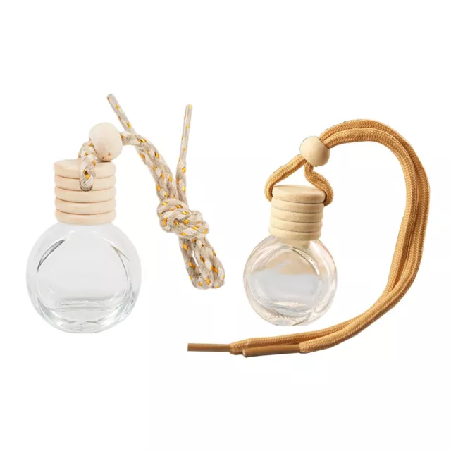 1-10 X Car Hanging Glass Bottle Air Freshener Empty Bottle Aromatherapy Pendant 2