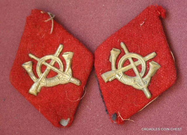 Pair Fusilier Collar Badges World War Two Period European?  #Hxz9