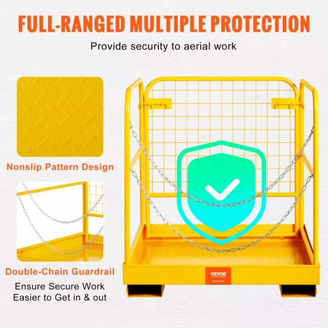 VEVOR Jaula de Seguridad Montacargas 91,4x91,4 cm Plataforma de Trabajo 1200 LBS 3