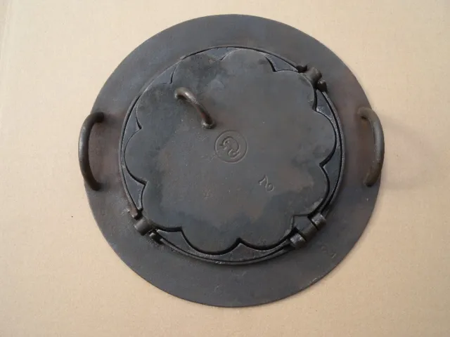 Waffeleisen Gusseisen Herzförmig um 1900 mit Einsatz für Kohle-/ Holzherd antik