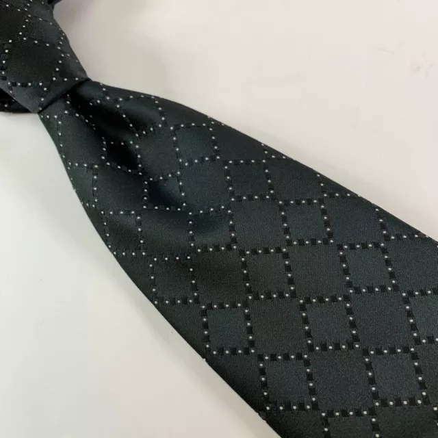 Givenchy Mens Classic Necktie Black Geometric Textured One Size